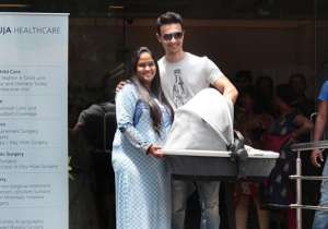Arpita Khan with husband Aayush Sharma and son Ahil Arpita Khan with husband Aayush Sharma and son Ahil