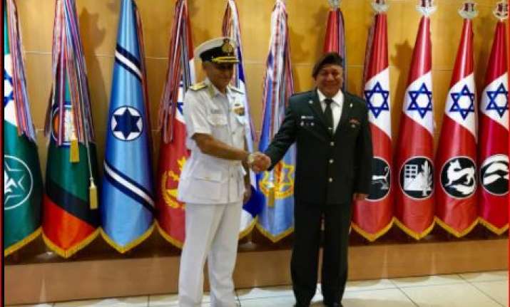 Admiral Sunil Lanba with Lt Gen Gadi Eisenkot