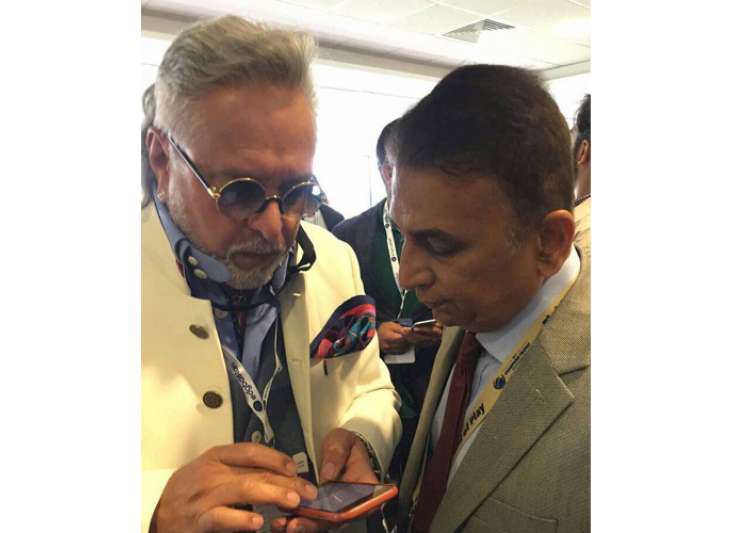 Vijay Mallya spotted at India vs Pak match with Gavaskar