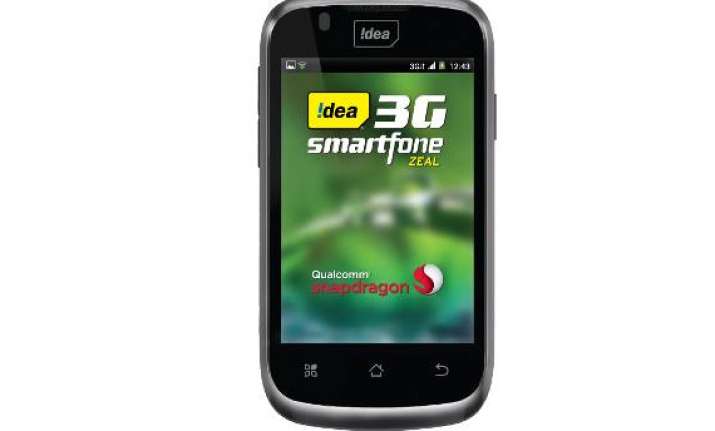idea zeal 3g smartphone launched for rs 5 390