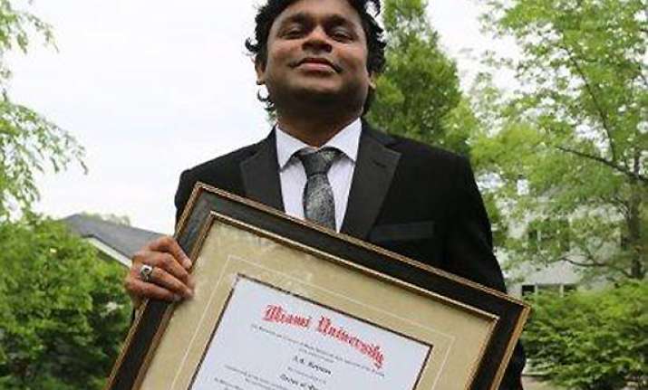 miami university confers doctorate on ar rahman