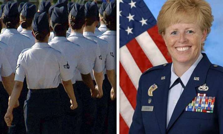 female officer leads us air force training