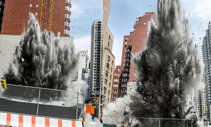 underground dynamite blast in new york spews concrete as