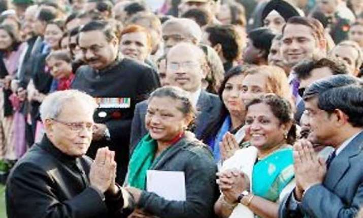 at his republic day reception president pranab gives