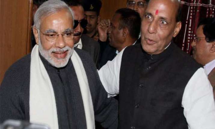narendra modi rajnath discuss 2014 ls polls