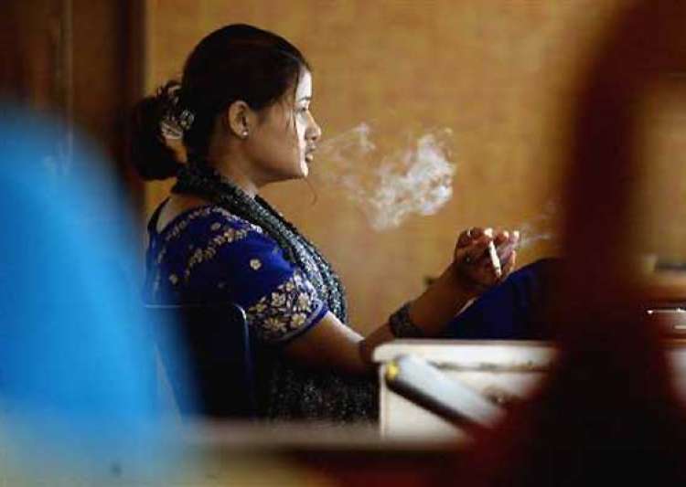 Indian girl smoking