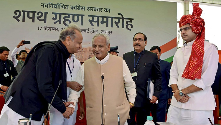 In Pics Ashok Gehlot Takes Oath As Rajasthan CM Sachin Co Pilot