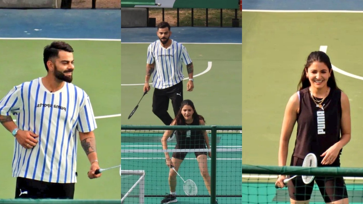 Virat Kohli Anushka Sharmas Badminton Face Off In Bengaluru WATCH