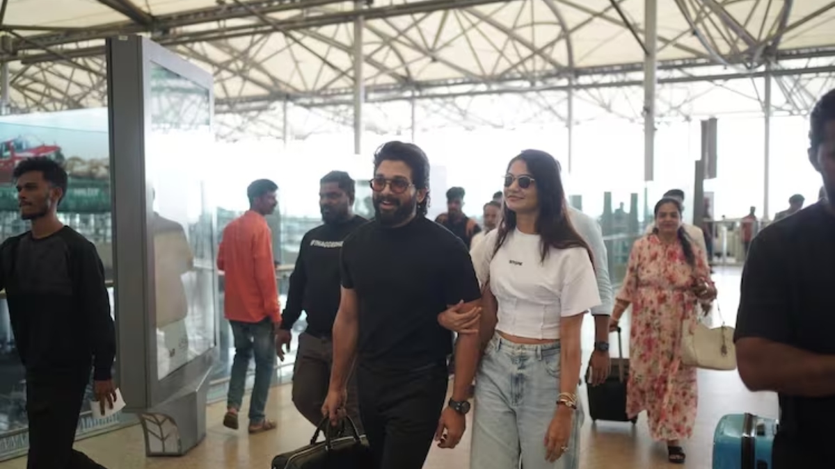 Watch Allu Arjun And His Wife Sneha Reddy Head To Delhi For National