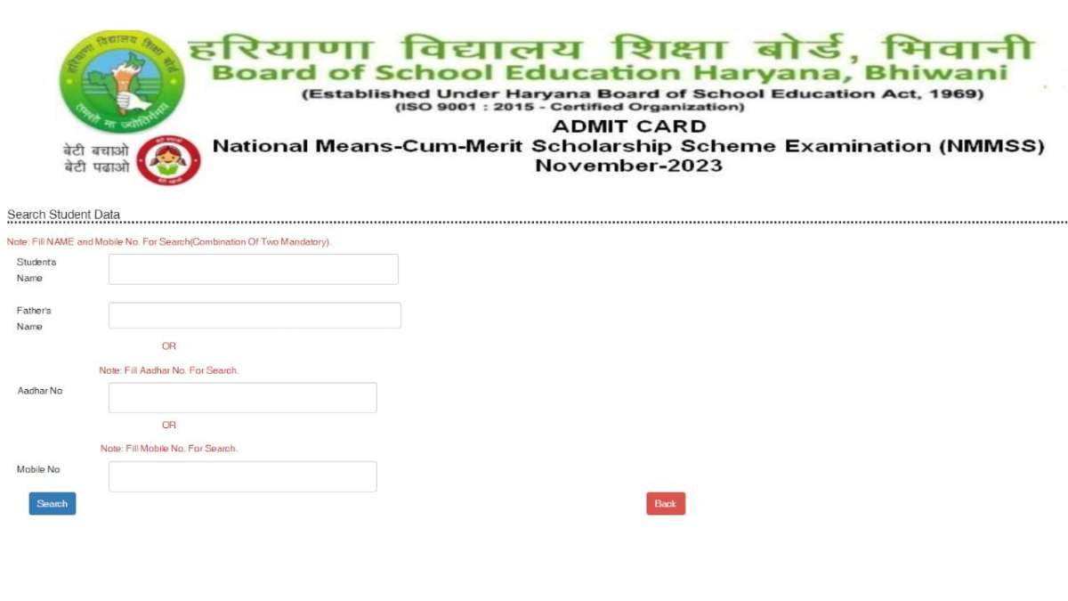 Haryana NMMSS Admit Card 2023 Released At Bseh Org In Check How To