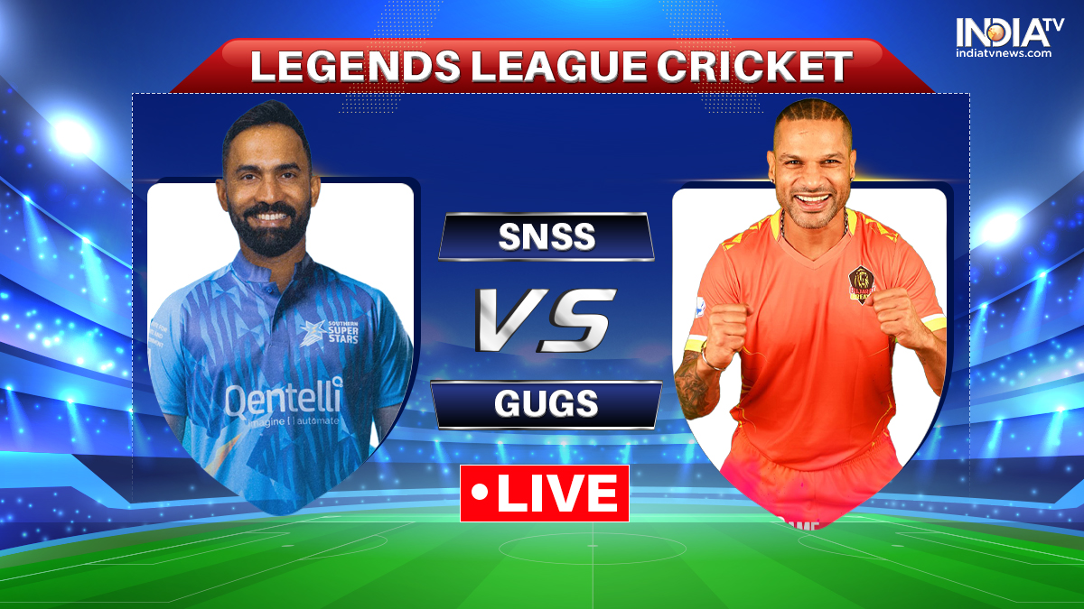 Legends League Cricket Live Score SNSS Vs GUGS Southern Super Stars Vs