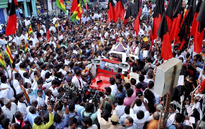 DMK's Stalin campaigns for party candidate ahead of RK