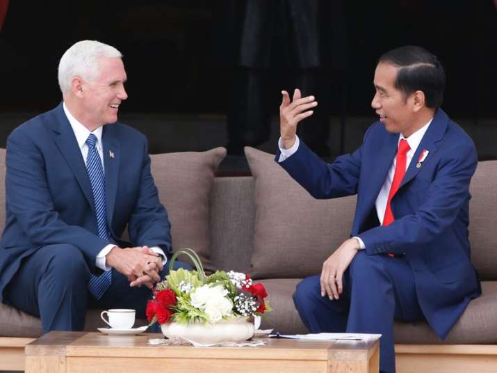 Mike Pence with Indonesian President Joko Widodo