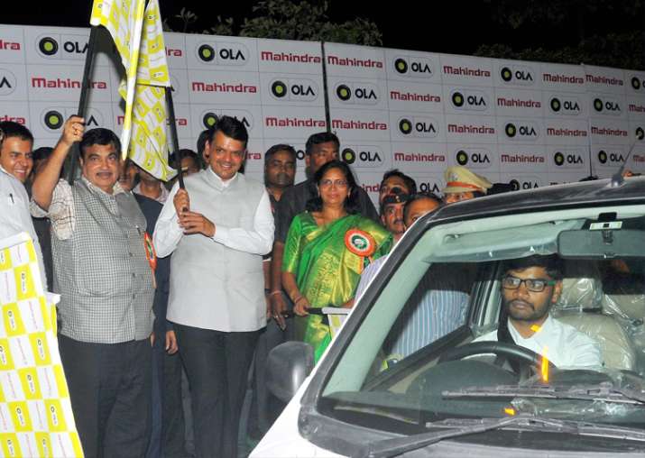 Fadnavis, Gadkari during India's first OLA Multi Modal