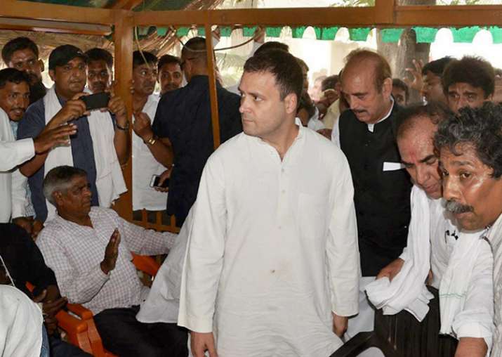 Rahul meeting the victims of Saharanpur caste violence at