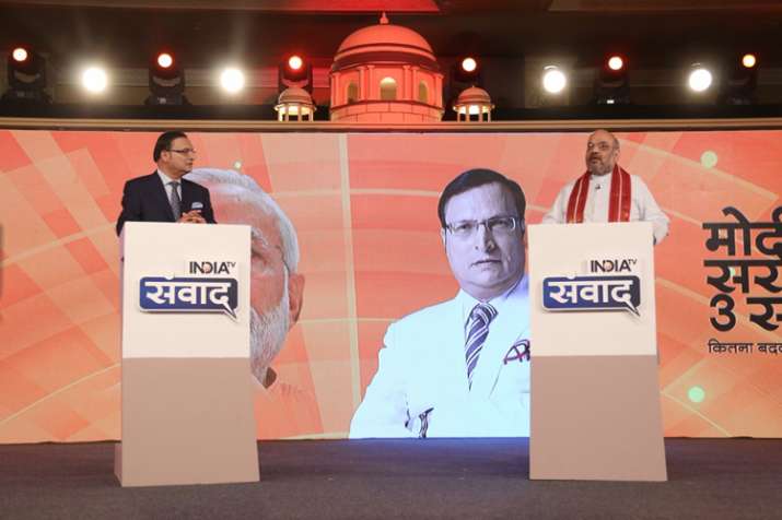 BJP President Amit Shah with Rajat Sharma at India TV’s