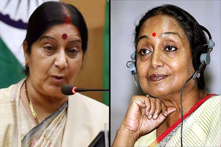Sushma targets Meira Kumar using video of her Speaker days,