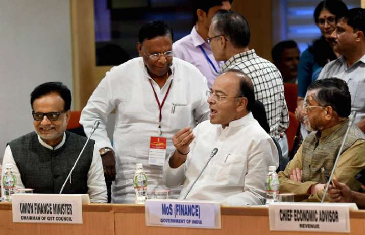 Jaitley at the 17th GST Council Meeting on Sunday