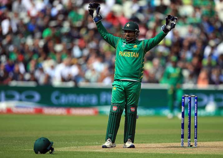Pakistan captain Sarfraz Ahmed in action during the game