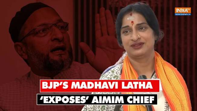 Bjp S Hyderabad Candidate Madhavi Latha Exposes Aimim Chief Asaduddin