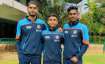 File photo of India U19 cricketers Vasu Vats, Aaradhya Yadav and Siddharth Yadav.