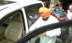 Congress leader Navjot Singh Sidhu leaves the residence of