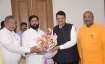Shiv Sena leader with Eknath Shinde with BJP leader