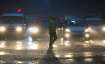 Vehicles ply on a road amid monsoon rains, in Mumbai,