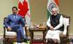 Canadian PM Justin Trudeau with his Indian counterpart