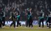 Pakistan and New Zealand players shake hands after 4th T20I.