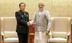 The then Chinese Defence Minister General Wei Fenghe with Prime Minister Narendra Modi when he visit