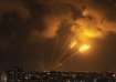 Rockets fired by Palestinian militants toward Israel, in
