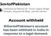 Government of Pakistan Twitter account withheld in India