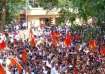 A large number of Shiv Sena workers from Mumbai's Worli