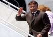 Pakistan's then President Pervez Musharraf at Delhi's Palam