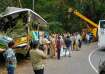 The ill-fated bus carrying devotees fell down in a gorge.