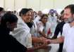 Rahul Gandhi interacts with people in Wayanad district
