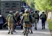 Security personnel during an encounter with terrorists at