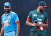 Rohit Sharma and Shakib Al Hasan during Asia Cup match on