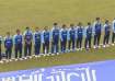 Indian women's cricket team during national anthem