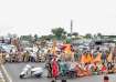Sakal Maratha Samaj members stage a Rasta Roko protest on