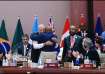 PM Modi receiving African Union (AU) chairman Azali