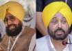 Partap Singh Bajwa (left), CM Bhagwant Mann (right)