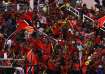 Fans of Trinbago Knight Riders during CPL