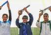 India's Palak and Esha Singh with Pakistan's Talat