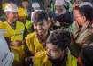 Workers expressed their happiness after being rescued