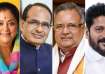 Who will be the Chief Minister of MP, Rajasthan, Chhattisgarh, and Telangana?