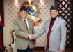 Nepal PM Prachanda with ex-premier KP Singh Oli 
