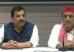 AAP leader Sanjay Singh and Samajwadi Party chief Akhilesh