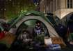 Students prepare to camp overnight as they continue to protest on Columbia University campus in supp